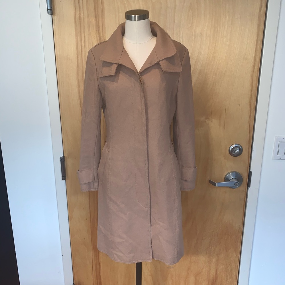 Deconstructed wool trench coat